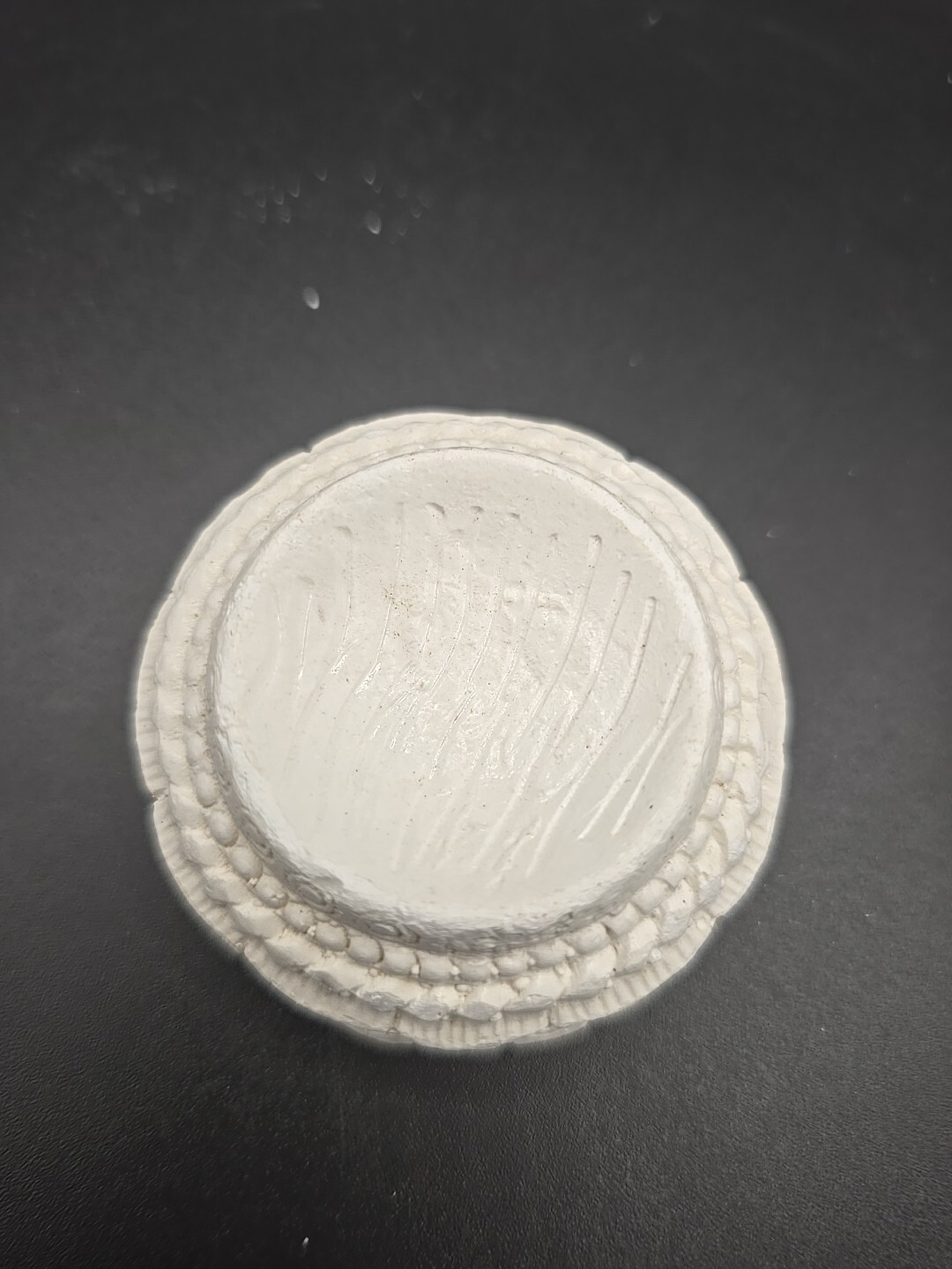Carved White Chalk (like) Egg With Pedestal Eagles Solid 3.75″x2.25″