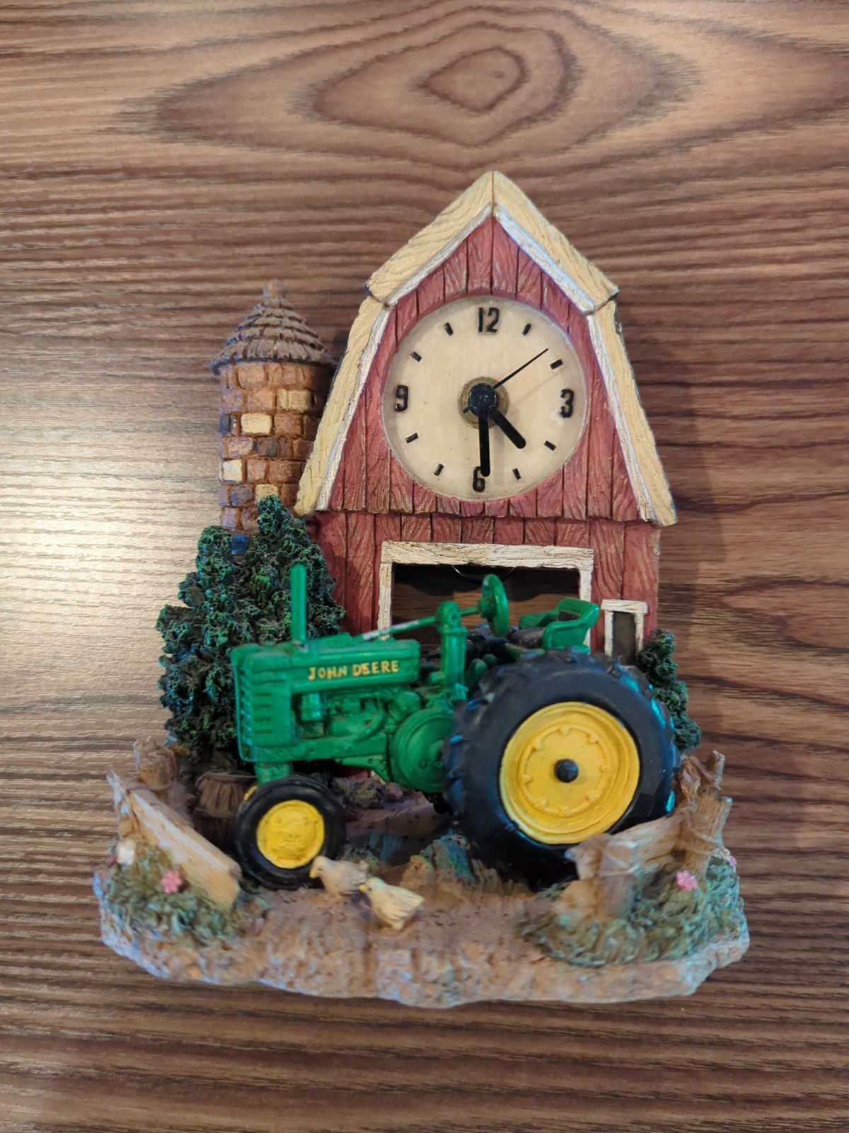 John Deere Model Tractor Battery-Operated Tabletop Clock. Unique! Tested Works