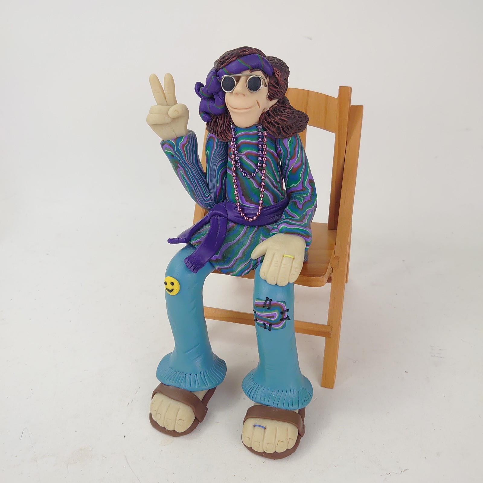 Vintage D. Manning Family of Friends Flower Power Hippie Shelf Sitter Figurine