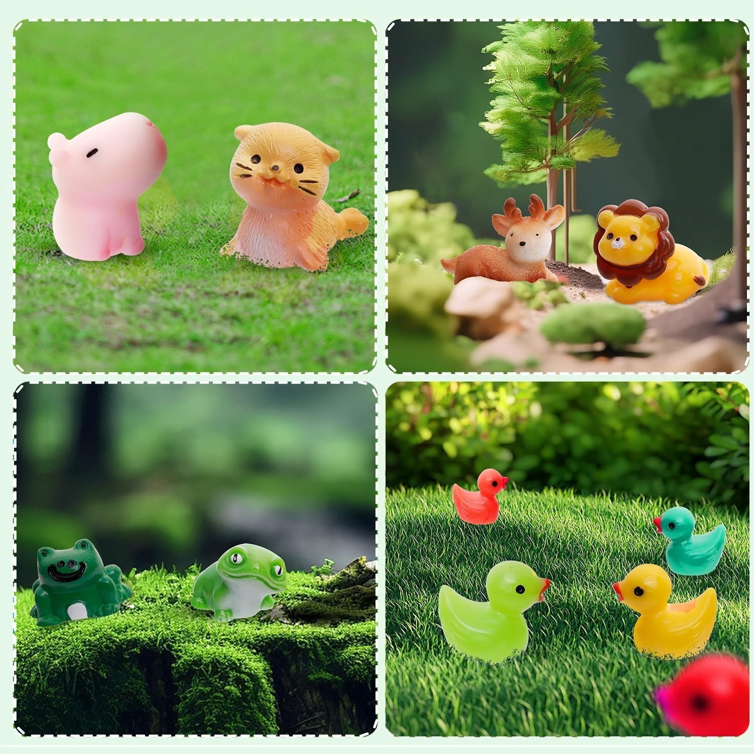 Adorable 80 Pcs Resin Animal Figures for Creative DIY Crafts & Decorations