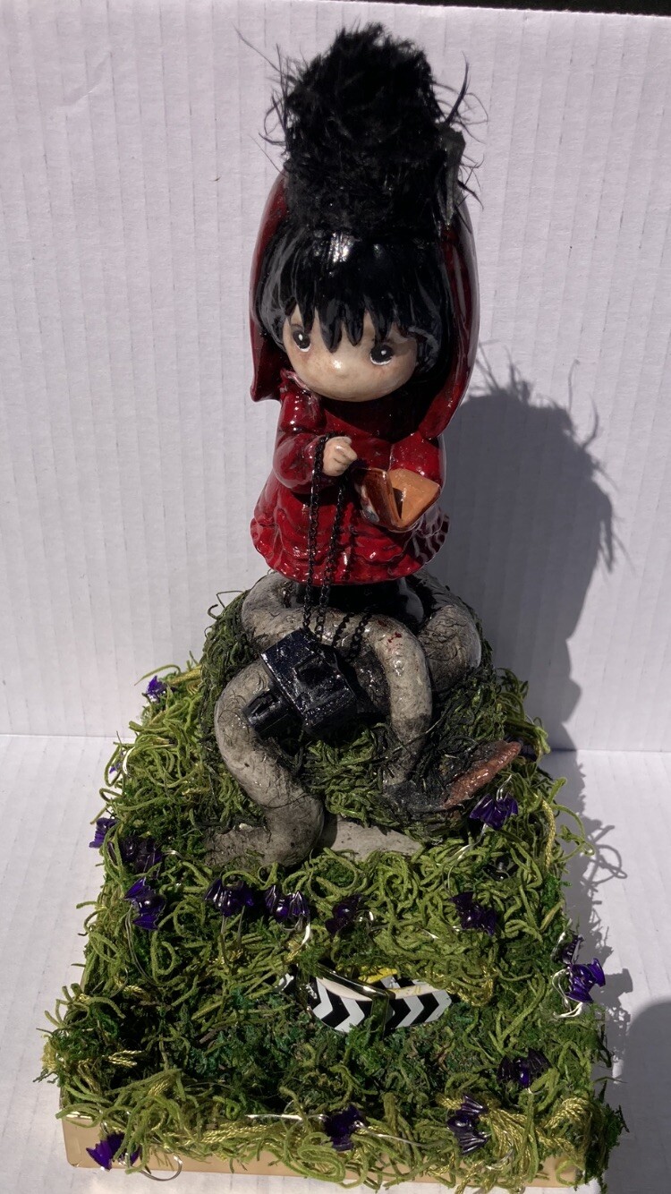 Lydia Deetz Precious Moments ALTERED Moments Beetlejuice Custom Art Horror Light