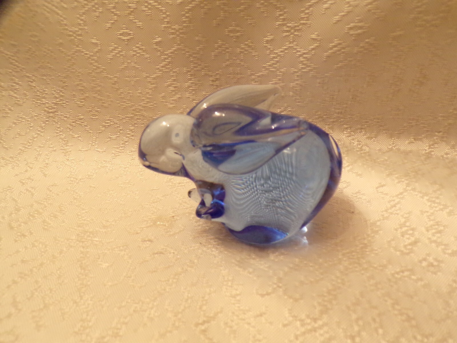 Blue Glass Bunny Figurine United States Commemorative Fine Art Gallery