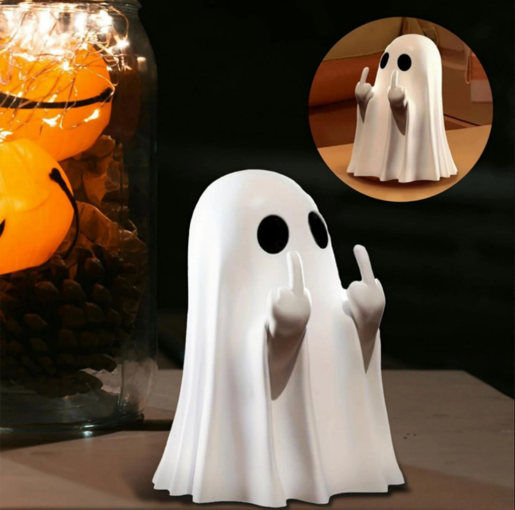 Cute Ghost Figurine Spooky Resin Statue Decoration Home Tabletop (2 Pack )