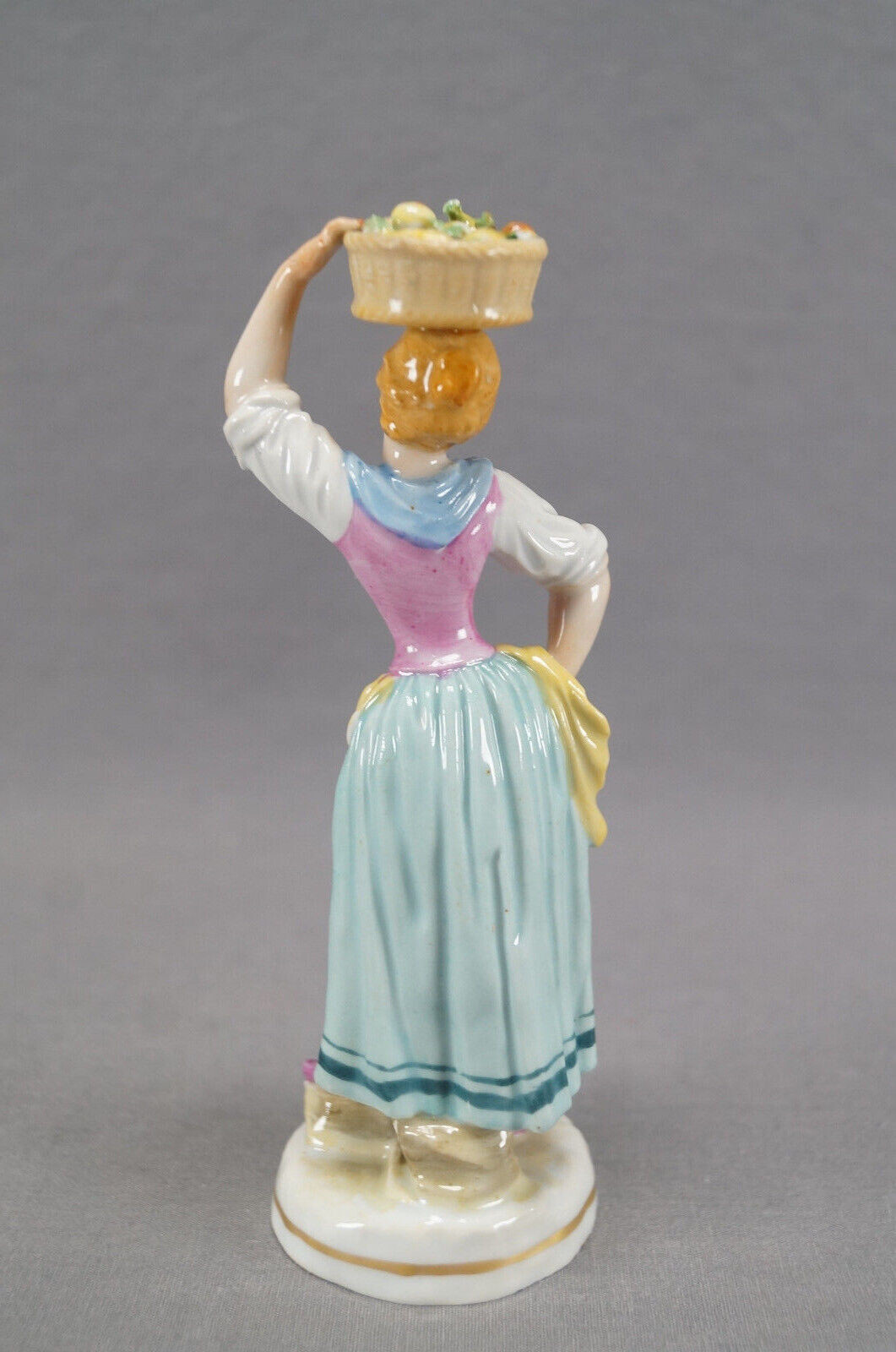 Early 20th Century Dresden Hand Painted Turnip Seller Female Porcelain Figurine