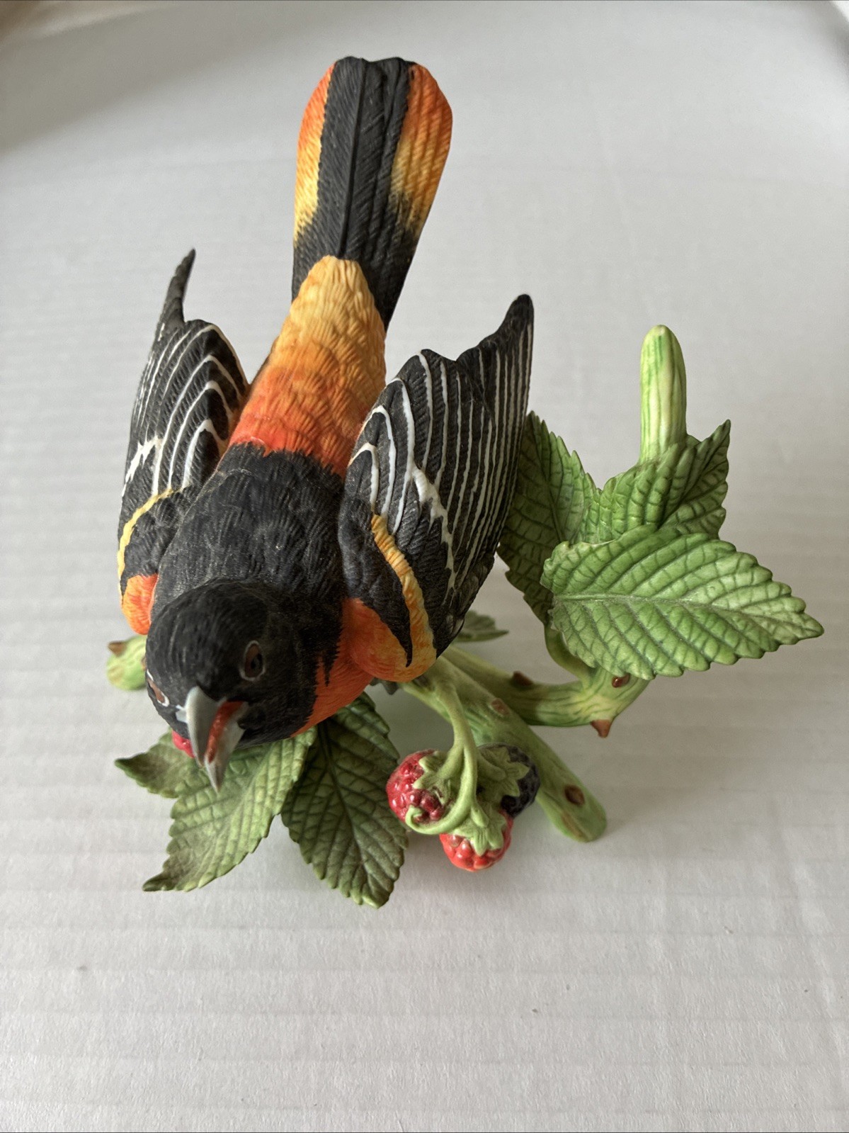 Vtg 1990 Lenox Baltimore Oriole Fine Porcelain Garden Birds Figurine