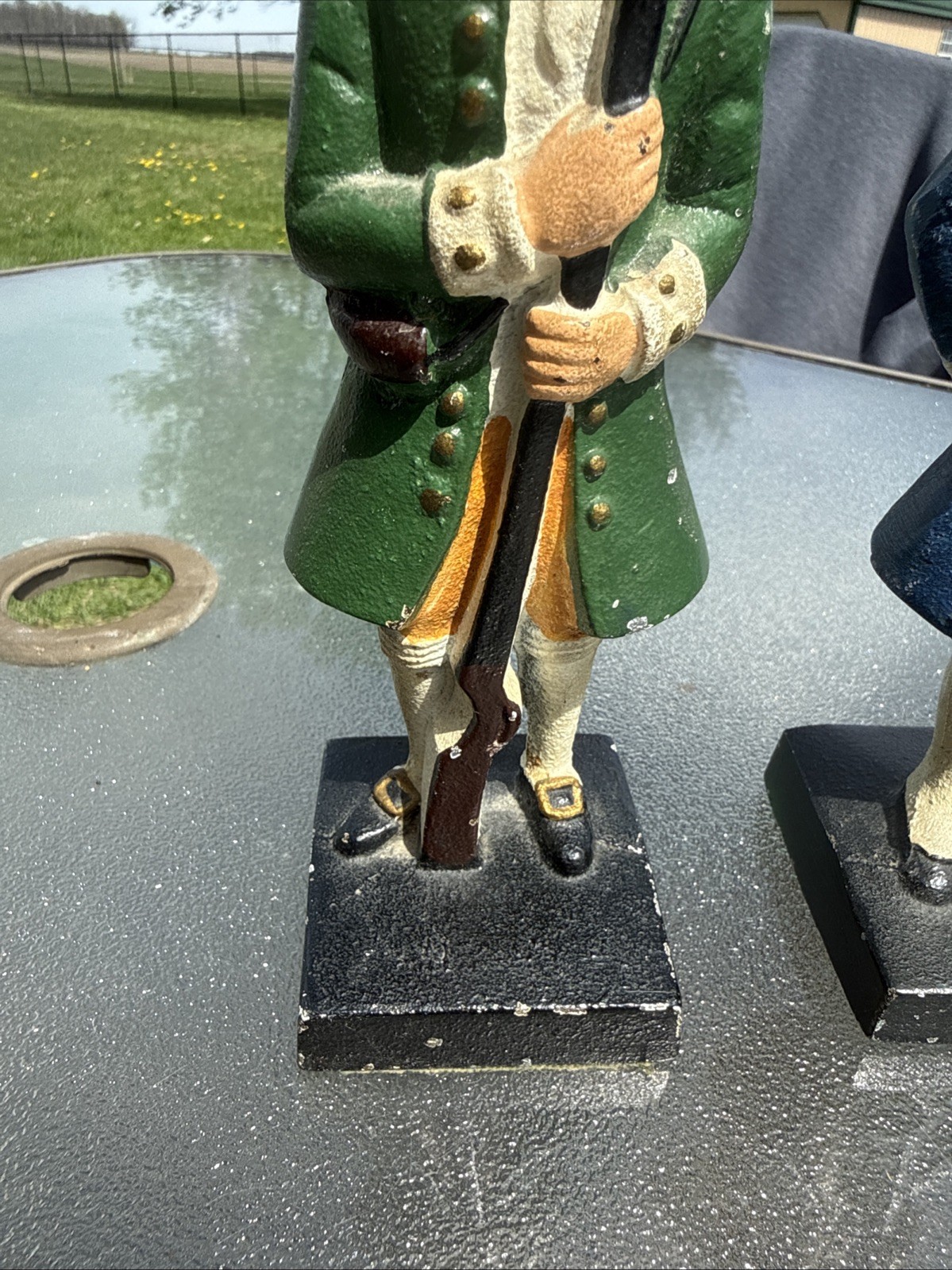 Vintage Cast Iron Soldier Figurines -Colonial Era Style – Set of 2 – 7.5”