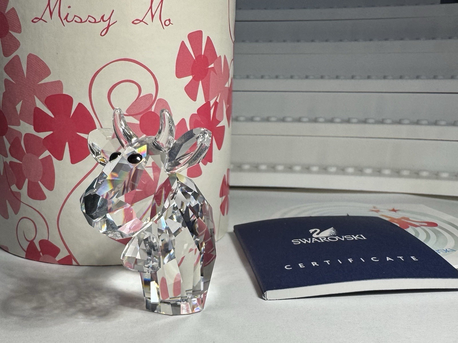 Swarovski Crystal Lovlots Cow Figurine “Missy Mo” w/ Box & Certificate