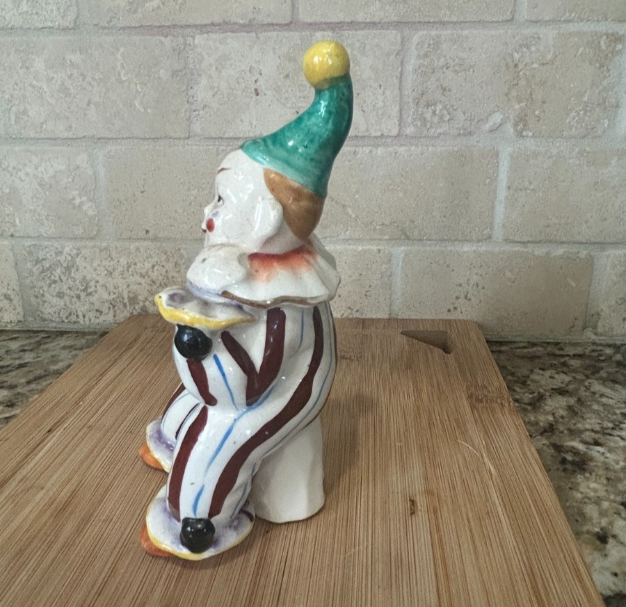 1940’s Ucago China Occupied Japan Porcelain Clowns Handstand And Thinking Poses