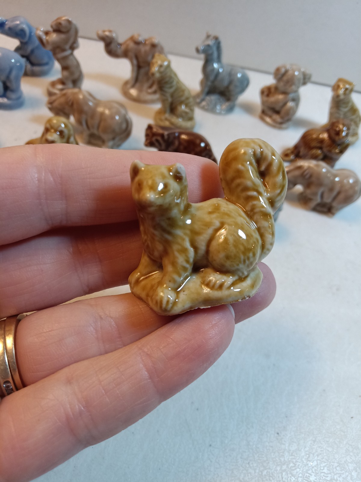 Vtg. Wade Rose Tea Whimsies Lot Of 21 Mixed Ceramic Miniatures Animals + Circus