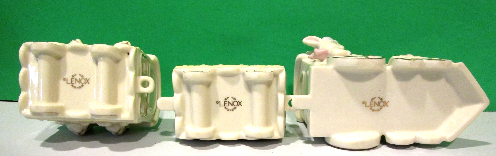 LENOX OCCASIONS EASTER TRAIN — — 3 piece Rabbit EGG sculpture — — NEW in BOX