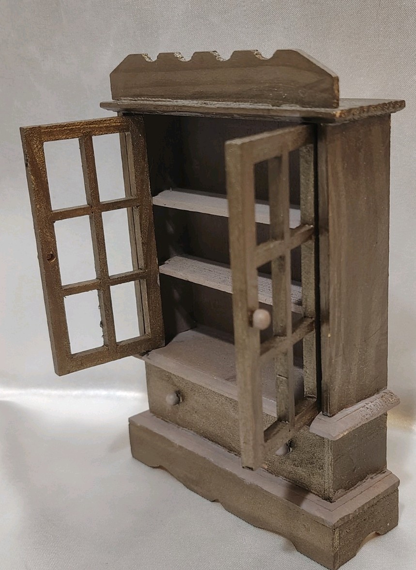 Vintage Hand Painted Minature Curio Cabinet- Semi-finished