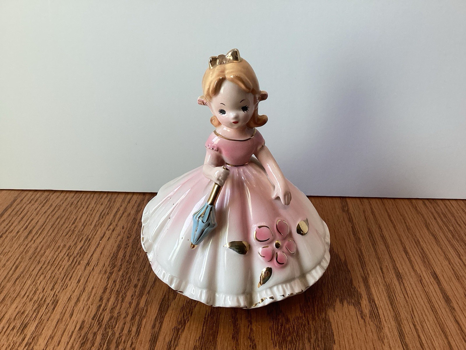 Vintage Stauffer Original Porcelain Girl W/Parasol JAPAN (see Description)