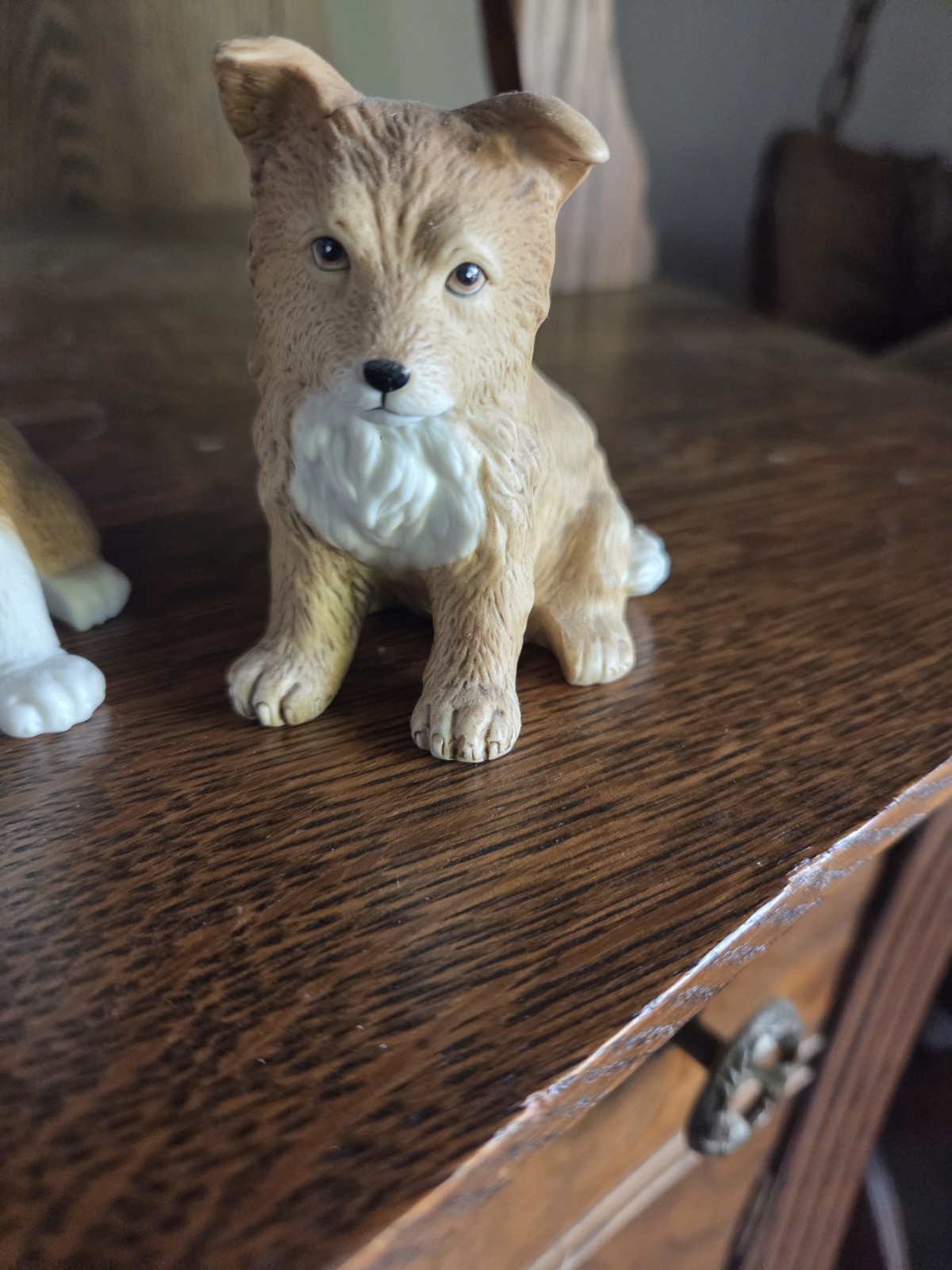 Homco Dog Figurines Beagle & Red Heeler Cattle Ceramic Puppies 8828 Vintage