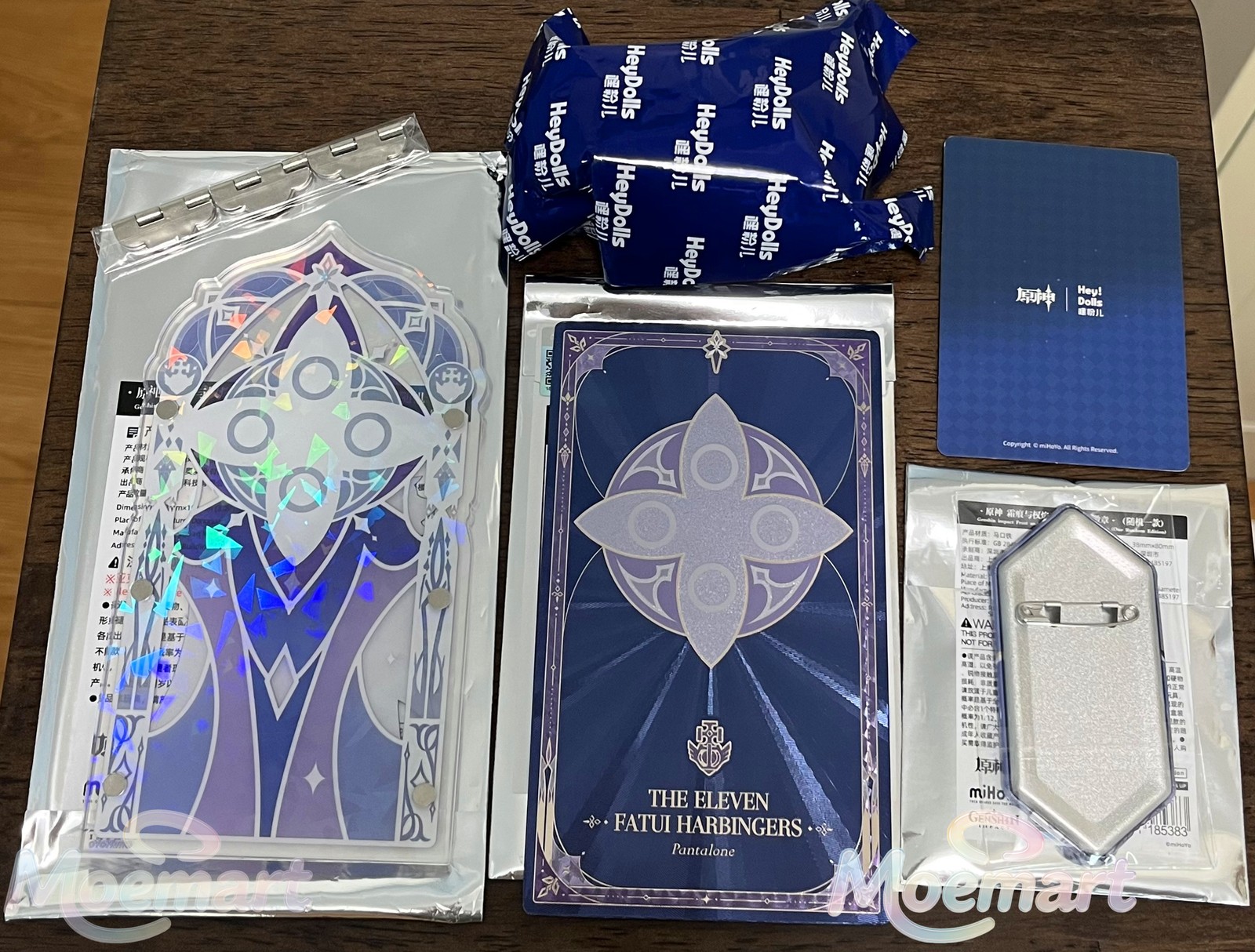 Official miHoYo Genshin Impact Fatui Pantalone Figure Acrylic Stand Badge Card