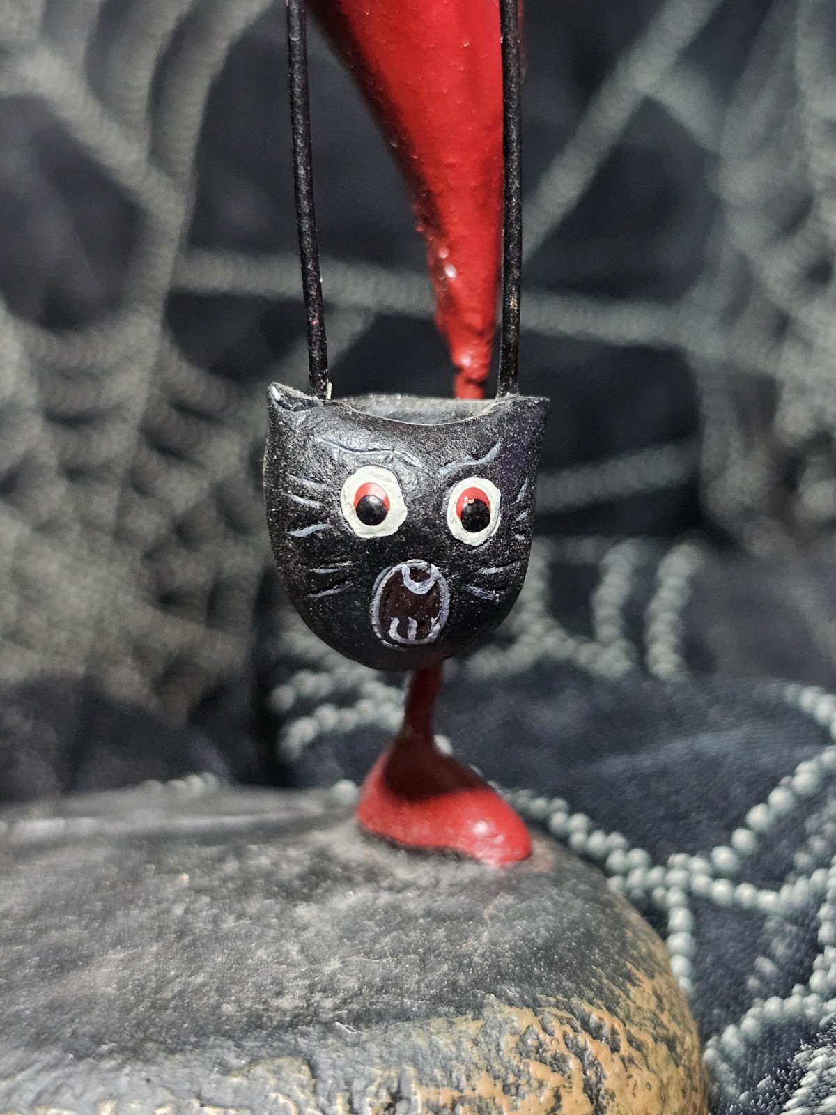 Red Devil Trick or Treat Halloween Folk Art by Janell Berryman’s PUMPKINSEEDS