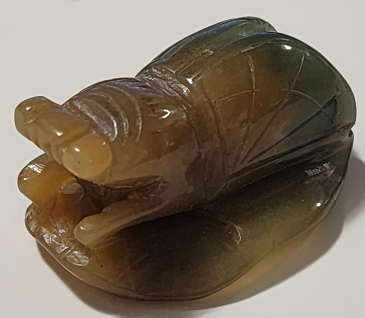 Asian Stone Cricket? on Lily Pad Figurine Pendant 1 1/2″ Long x 1/2″ Tall