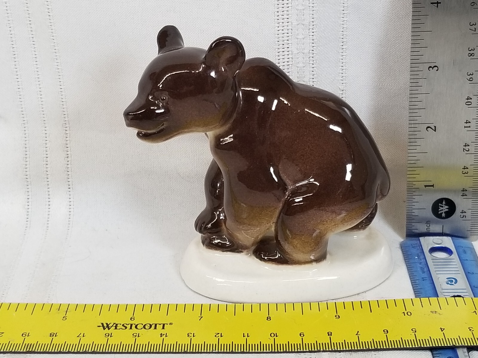 Vintage Lomonosov USSR Porcelain Brown Bear Figurine Made In Russia
