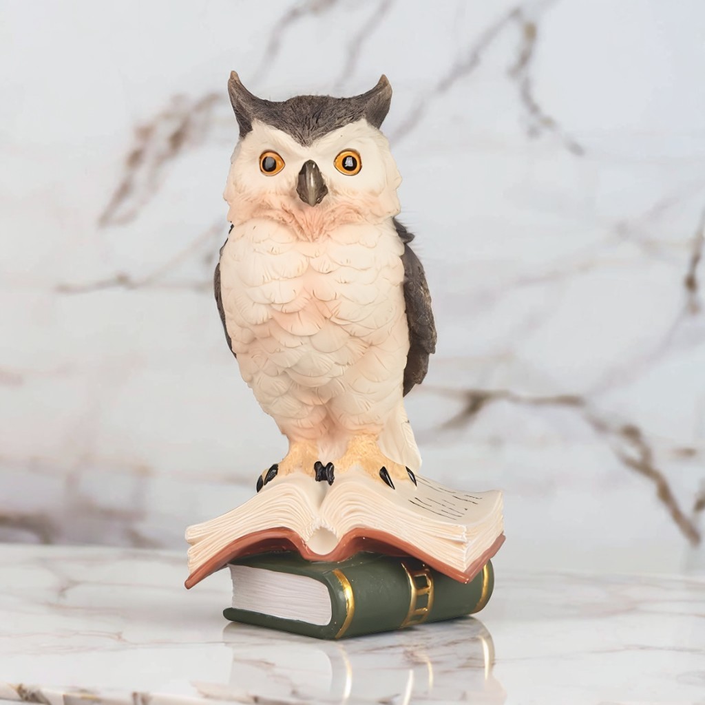 6″ Height Owl On Books Figurine Ornament Home Decor Unique Gift