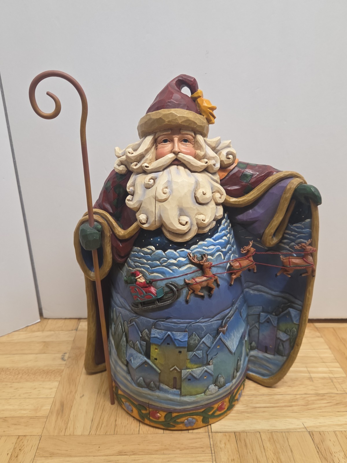 Jim Shore 2007 Fly Away Tiny Sleigh Santa Claus Figurine 11.5″ Heartwood Creek