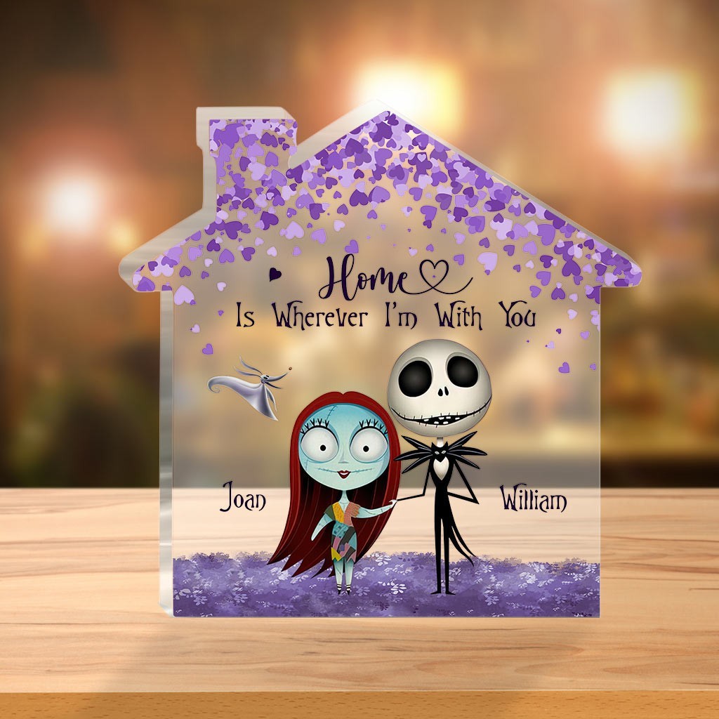Personalized Jack Sally Nightmares Couple Acrylic Plaque Wooden Block Decor Gift