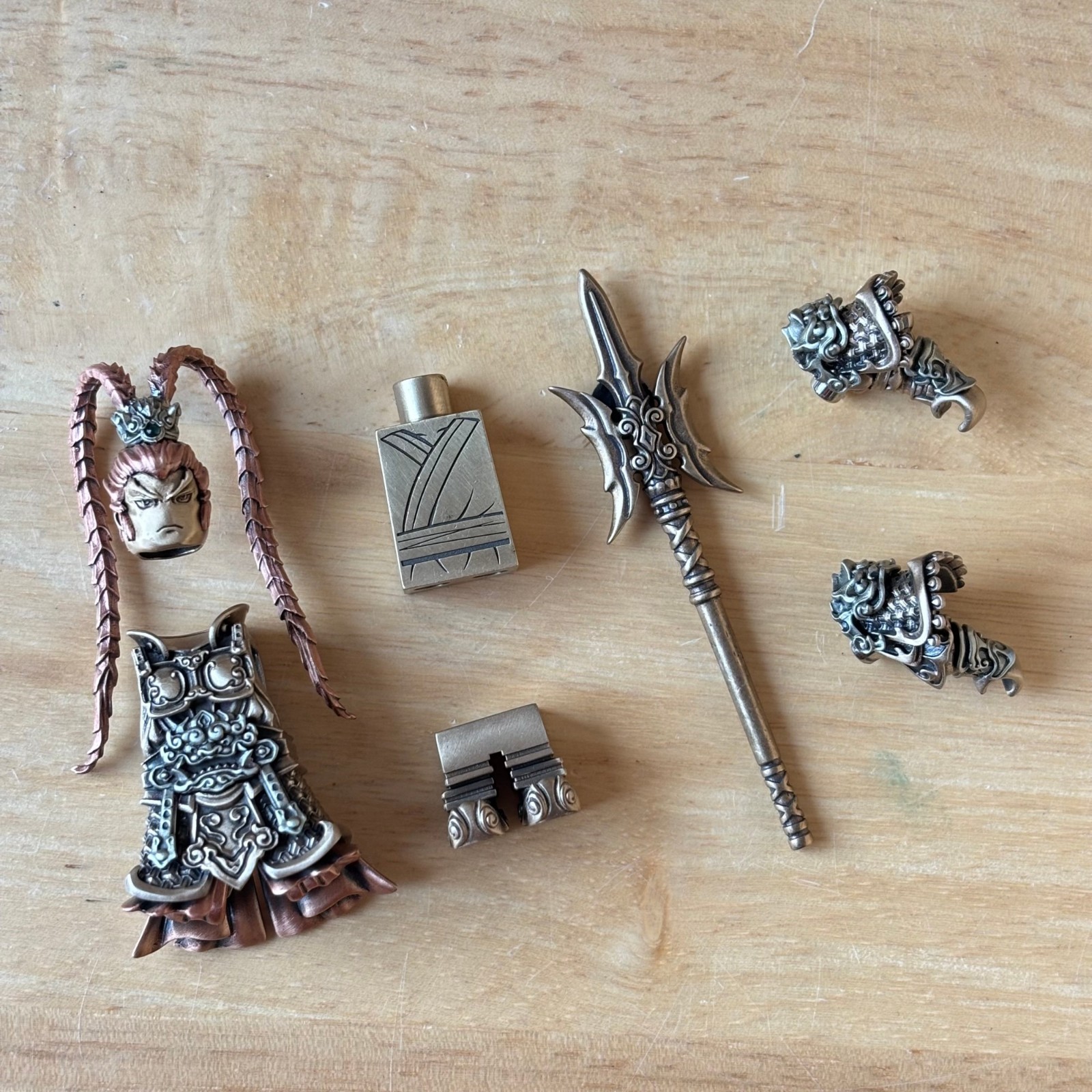 Brass Lü Bu Figurine Three Kingdoms General Magnetic Assembly