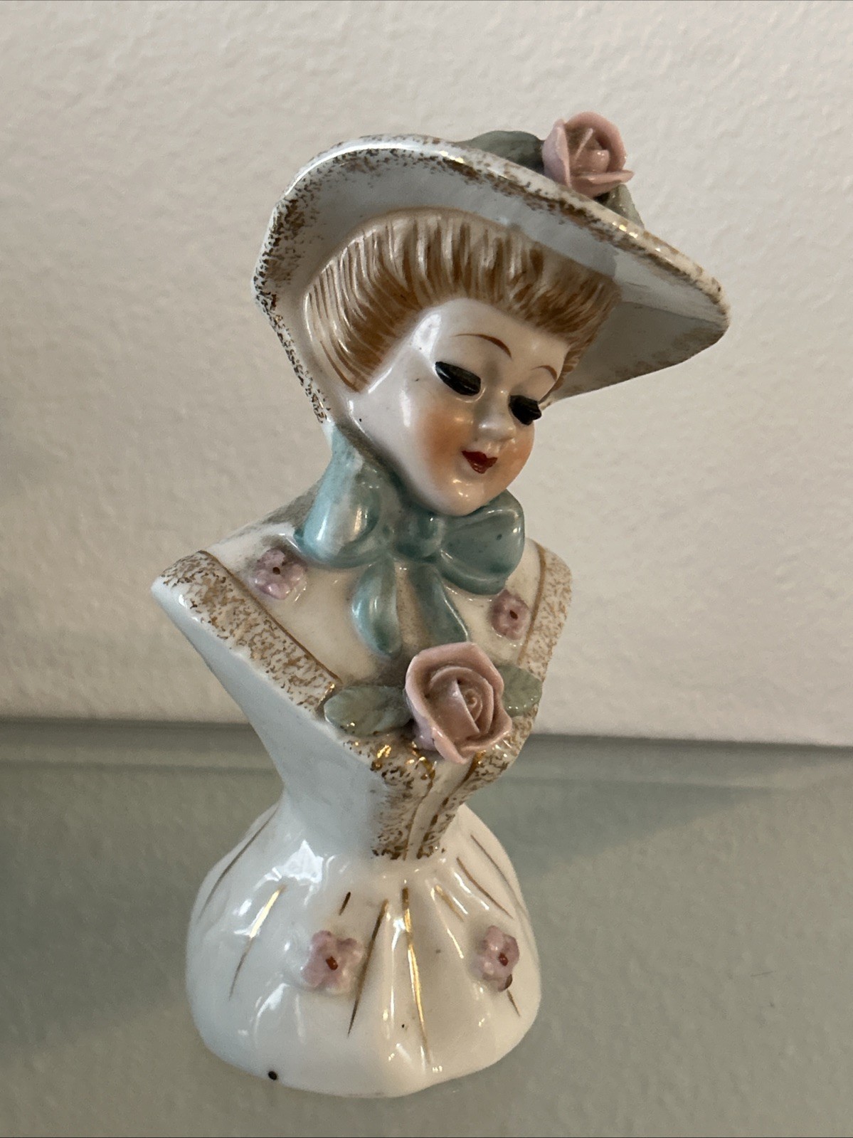 Vintage Lady Figurine Vase 5.5 Inches Tall Made in Japan