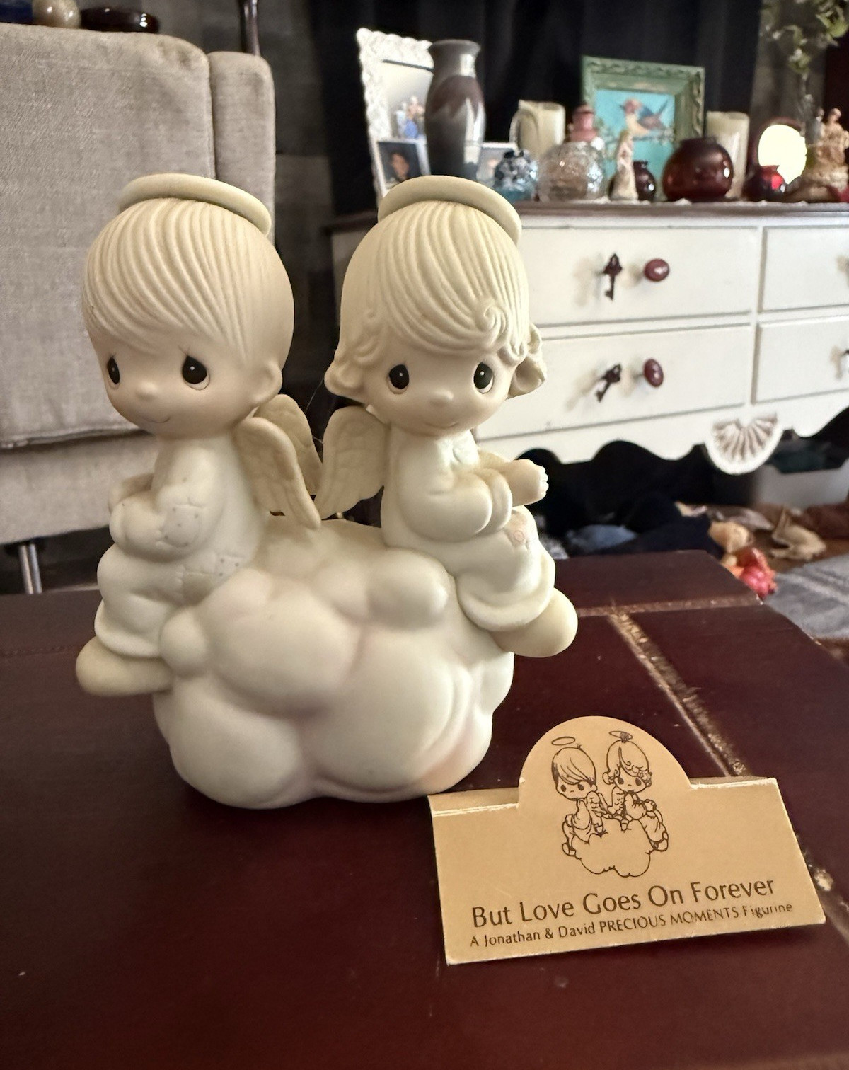 Rare Signed, Sam Butcher 1979 Precious Moments “…But Love Goes On Forever”
