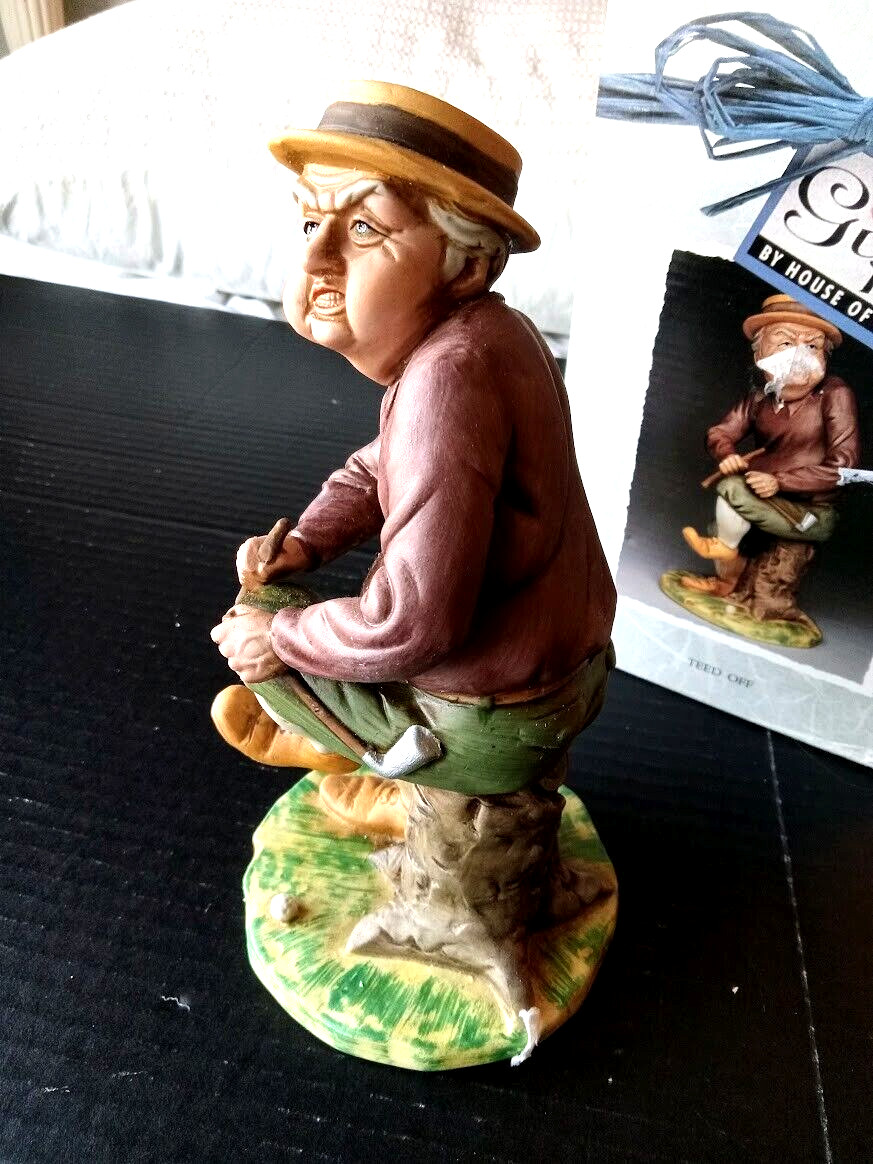 Vintage House of Lloyd Teed Off Angry Golfer Porcelain Figurine w/ Original Box