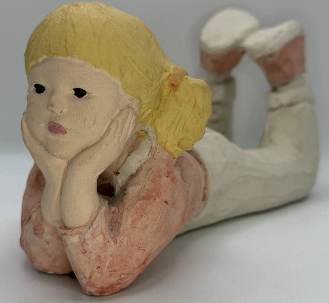 Vintage 1986 Austin Production Daze Sculplture Girl Blond Ponytail Figurine