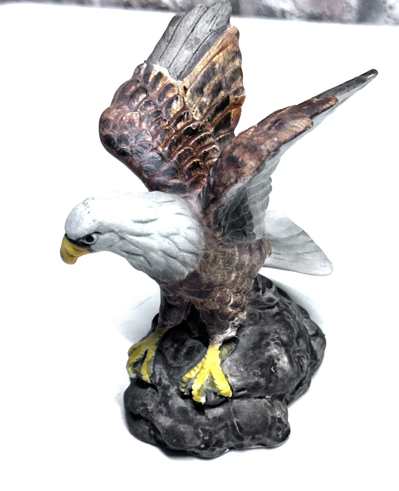 Vintage MCM Norleans American Bald Eagle Porcelain Figurine 5″ High Statue