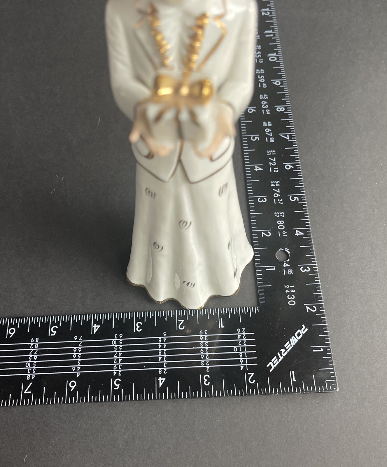 Vtg Piero Elegant Lady w/ Present – Gold Trimmed Porcelain Figurine *SEE PHOTOS*