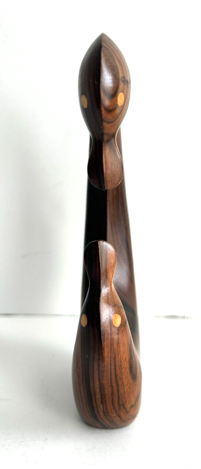 Mid-Centiry Modern Swans Wood & Brass Attributed to Charles Marcak Folk Artist