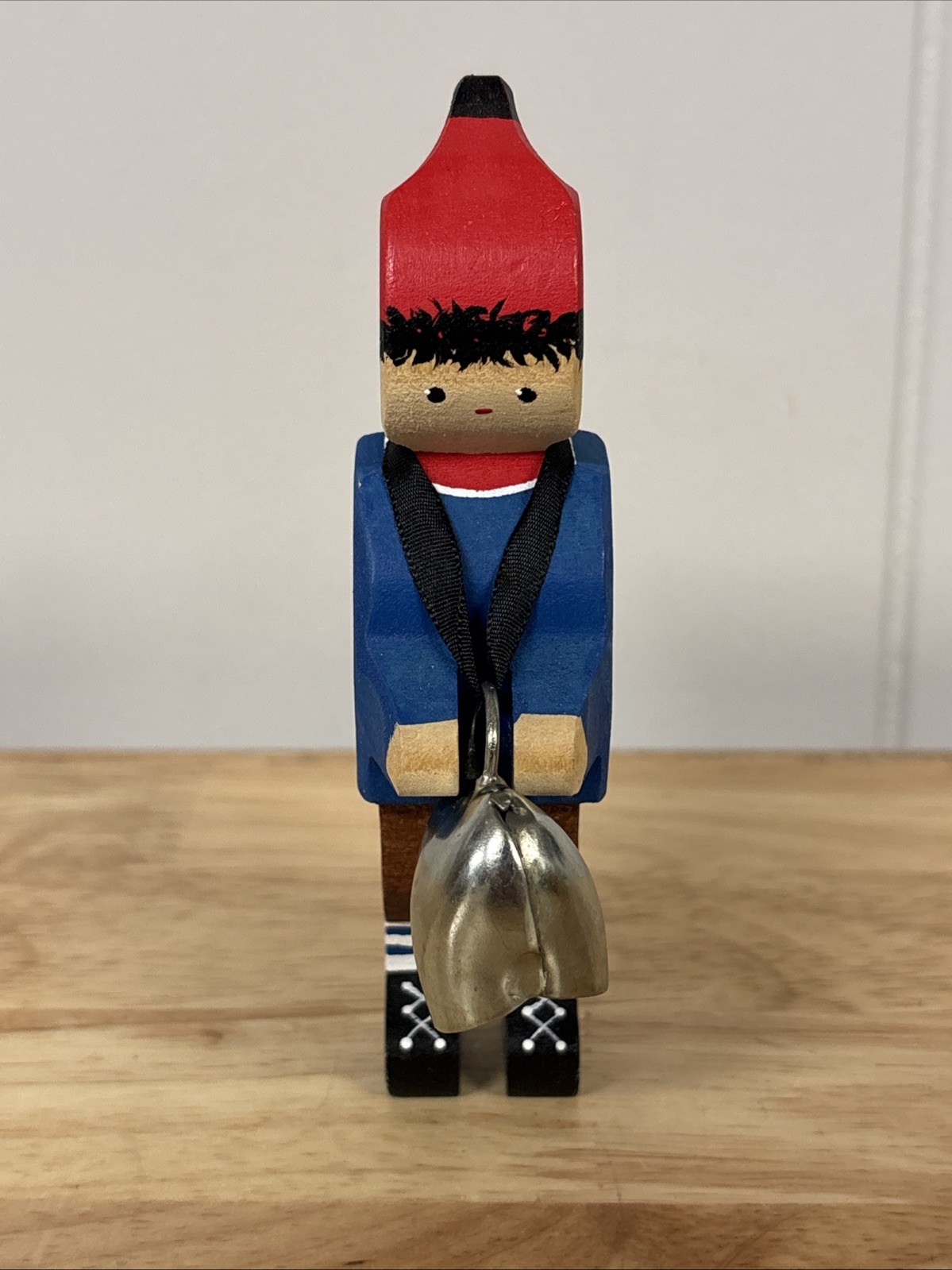 Vintage Trauffer Switzerland Figure With Bell Hand armed 4.75” HTF