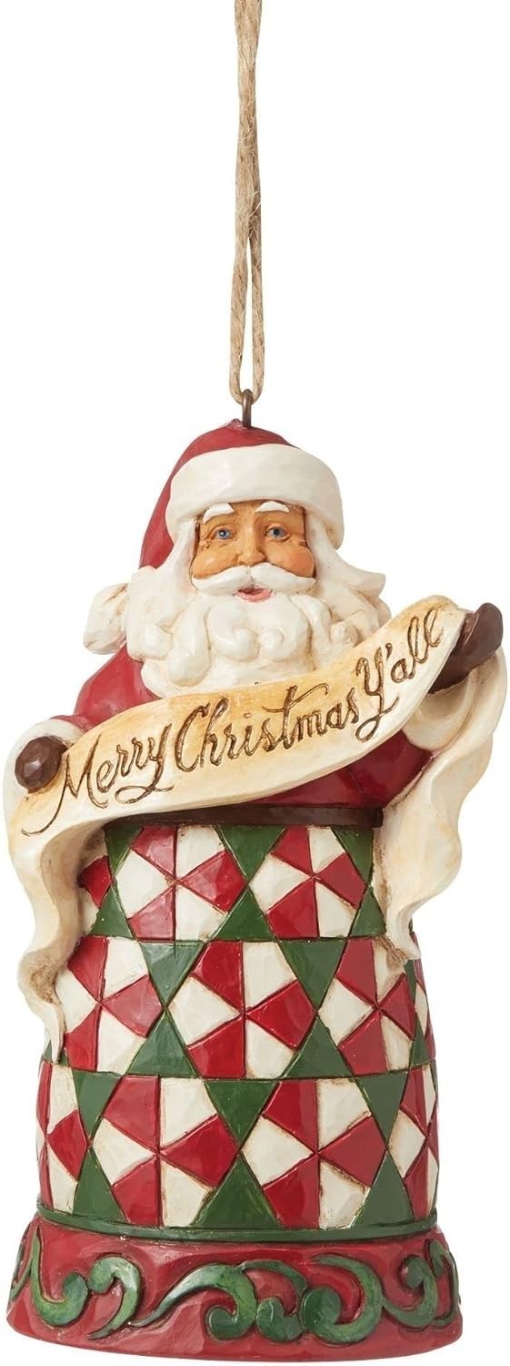 Jim Shore Heartwood Creek Merry Christmas Y’all Santa Ornament 6008098 New T