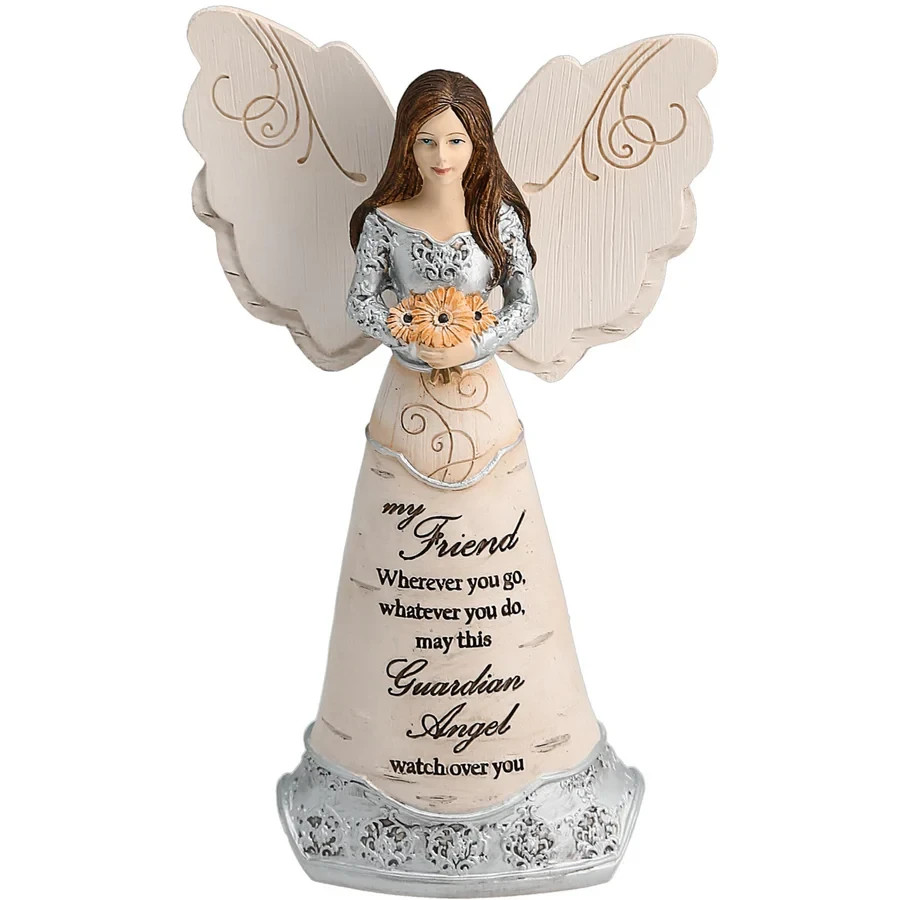 Polyresin Friend Guardian Angel 6″ Figurines With intricate Silver Design Gift