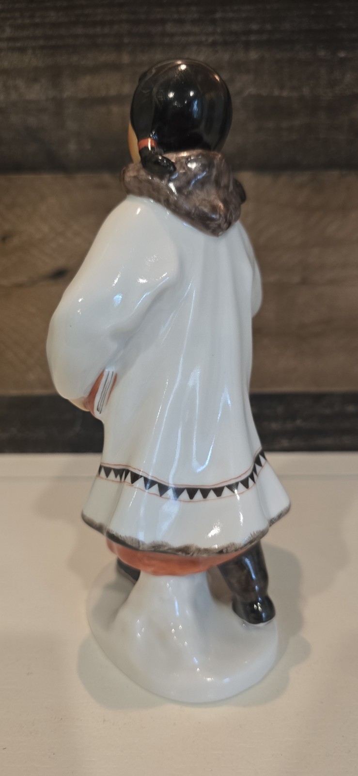 VTG Lomonosov LFZ Porcelain Figures Yakut Boy Husky Dog & Girl USSR 1st Quality