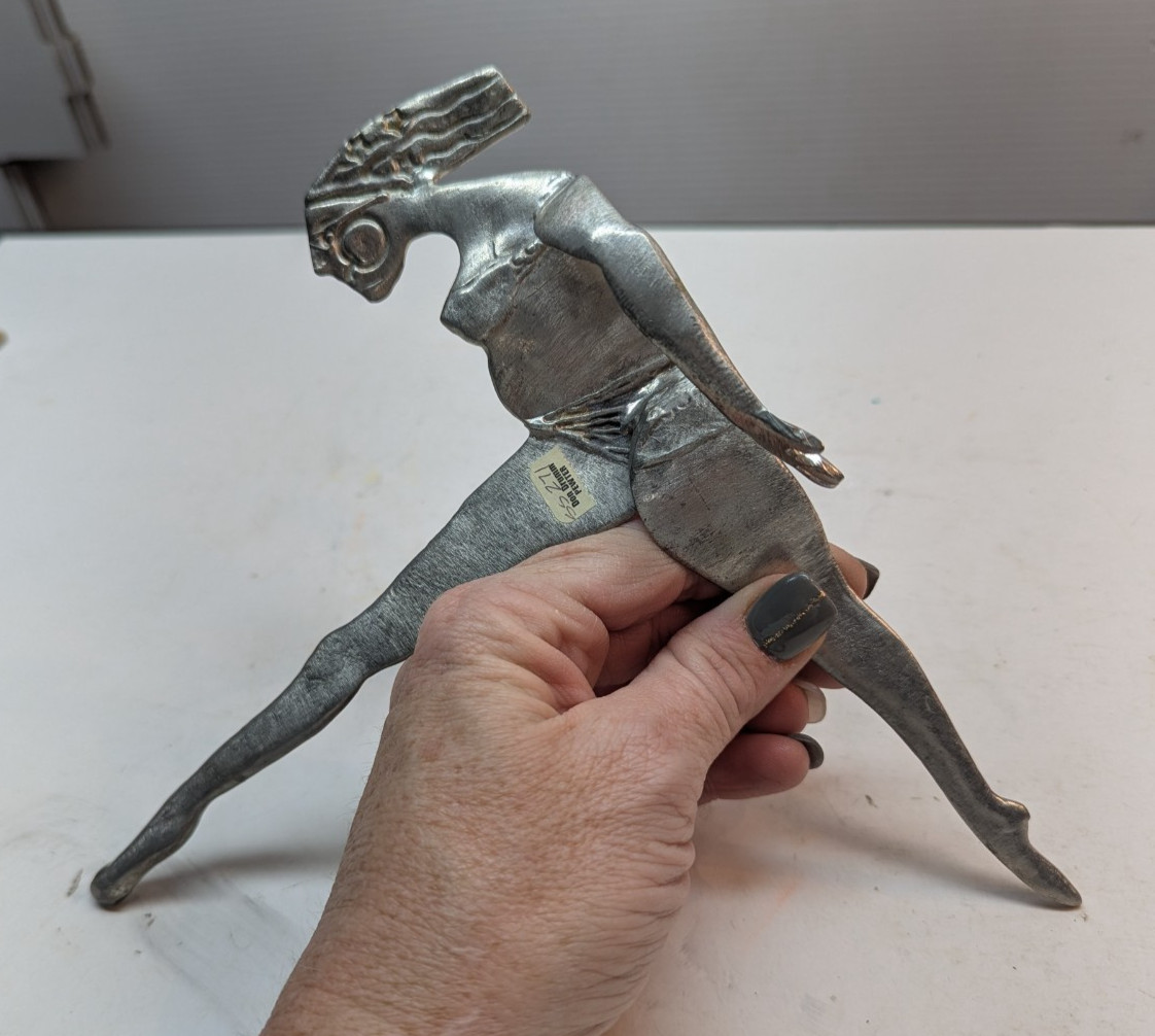Don Drum Pewter Acrobat Jewelry Stand Bendable 8 Inch Vintage
