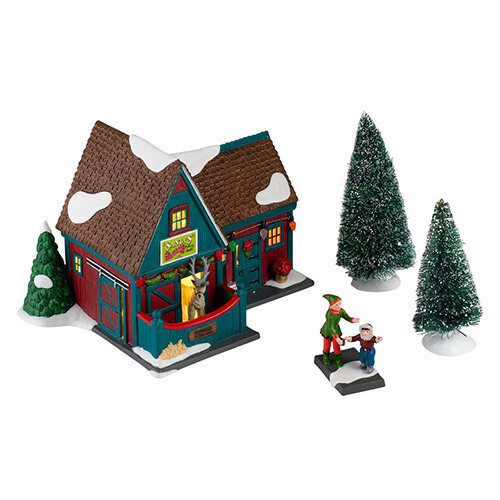 Department 56-Christmas in the City- Santa’s Reindeer Petting Stable – 4028697