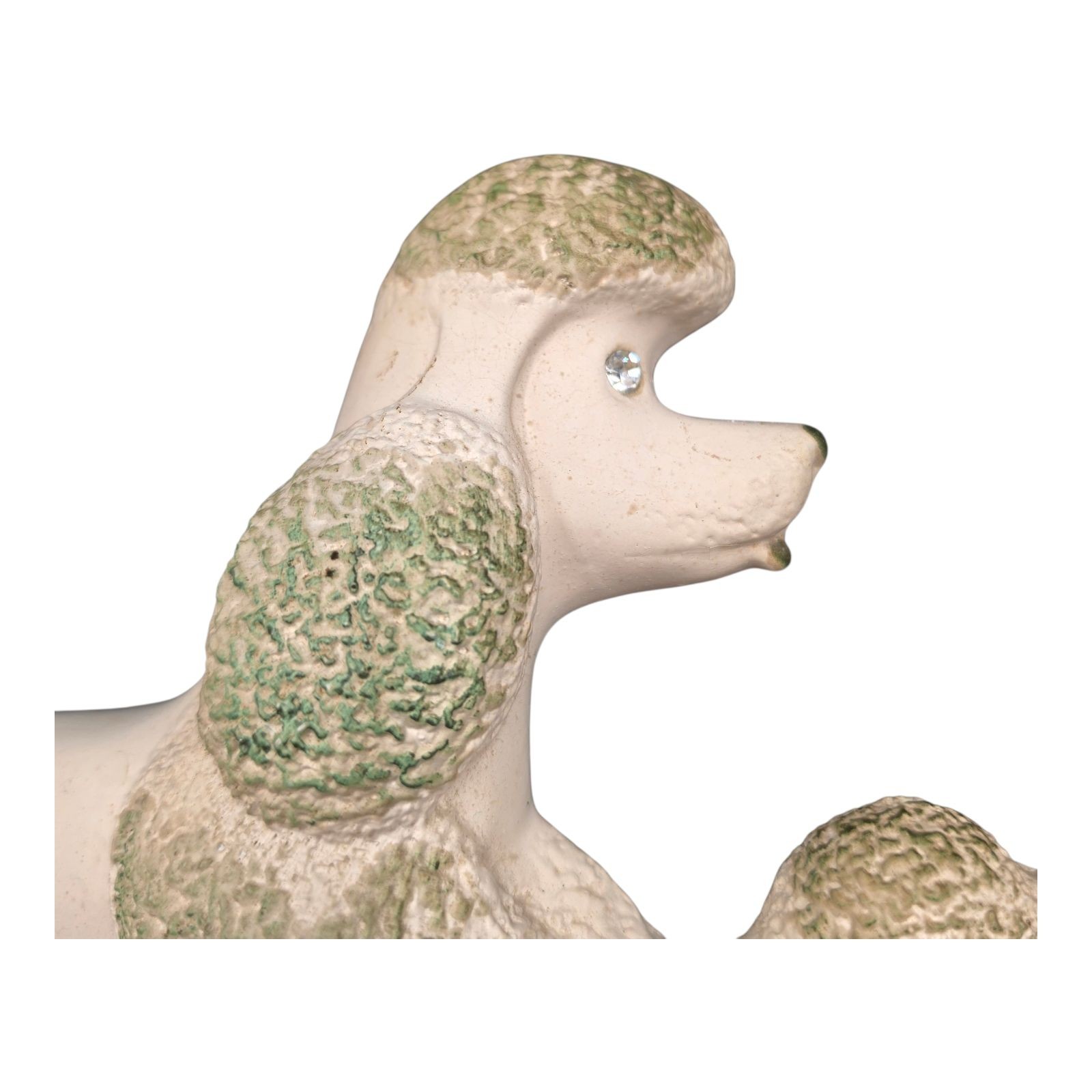 1960s Chalkware Poodle Wall Plaques Rhinestone Eyes Set Of 2 Decorative Vintage