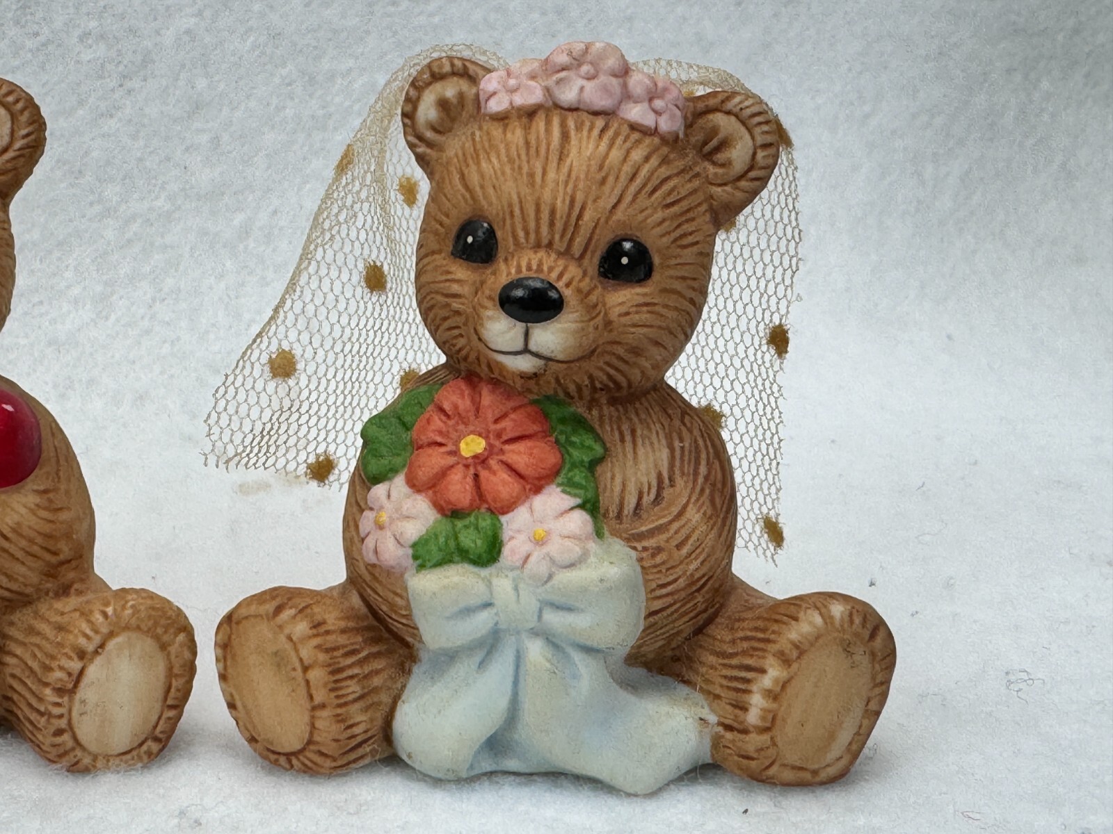 Vintage Homco Bear of the Month #1413 Porcelain Figurines 2 1/4″ Lot of 6