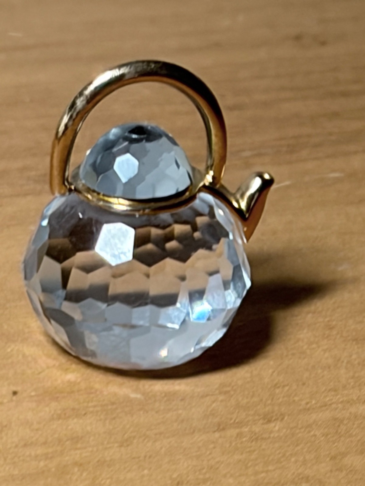 Vtg Swarovski Crystal Gold Plated Memories Classic Tea Pot Kettle Miniature 1″
