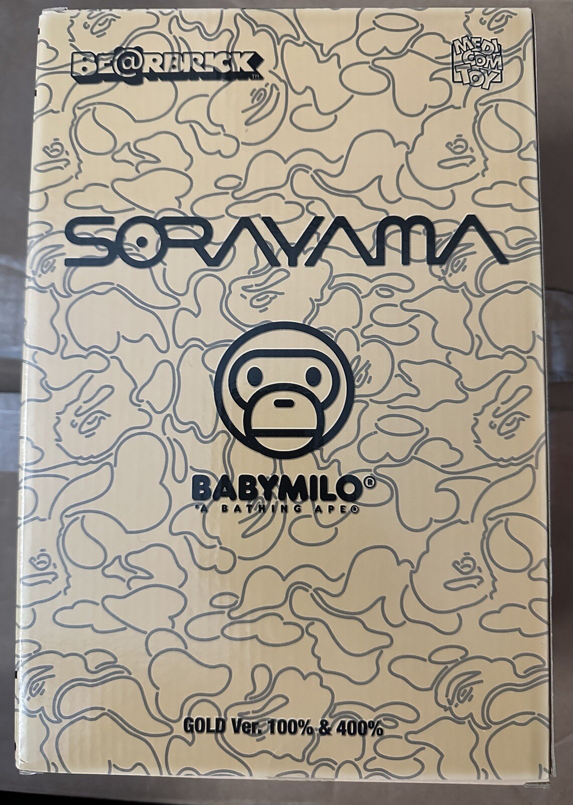 Medicom Be@rbrick Sorayama x Baby Milo Gold 100% & 400% Bearbrick Set Rare New