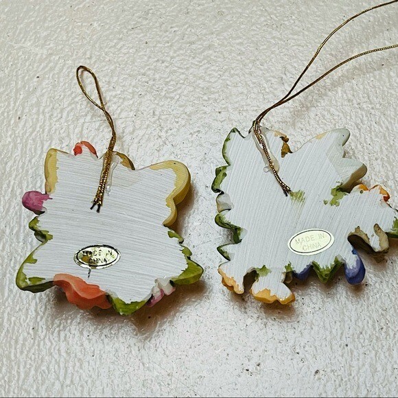 Angel Ceramic Figurine Hanging Ornament Decor Angel Sitting Flowers Gift