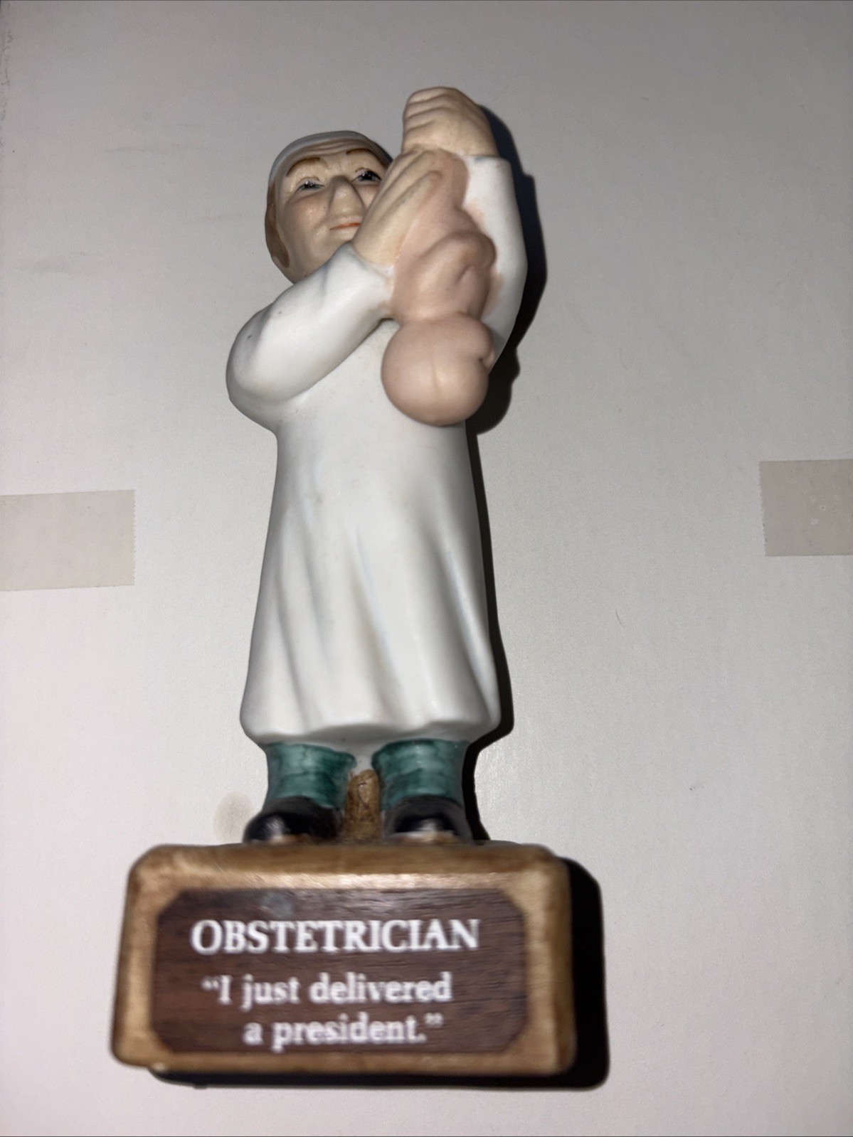 VTG 1972 Cobid Corp Pharmaceutical Ceramic Baby Doctor Obstetrician Figurine 6″