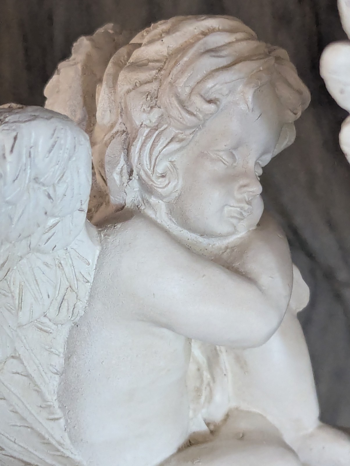 Cherub Angel Statue Pair Corinthian Column Pedestals Dove Wings 8″ 9″ Decor