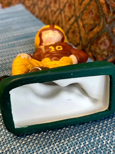 VINTAGE Football Figurines Ceramic HandPainted in NFL Washington Redskins Colors