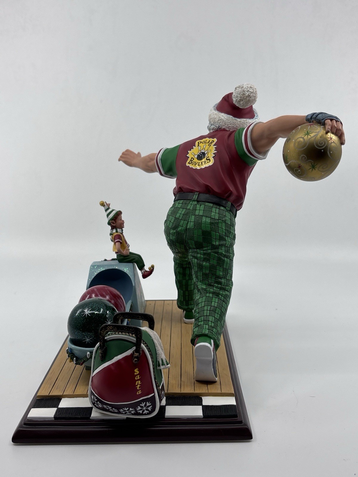 RARE Danbury Mint Bowling Santa Christmas Figurine