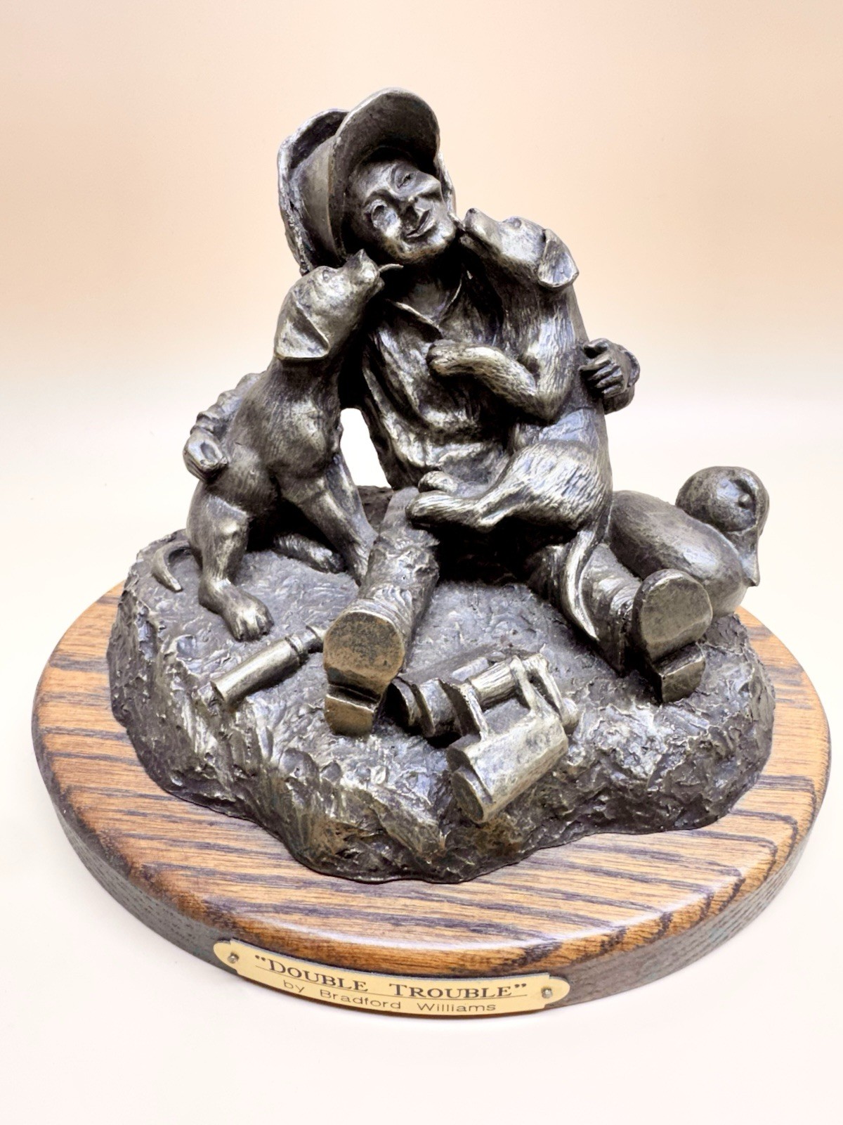 Bradford Williams Double Trouble Sculpture Dogs Hunter Figurine 15th Anniversary