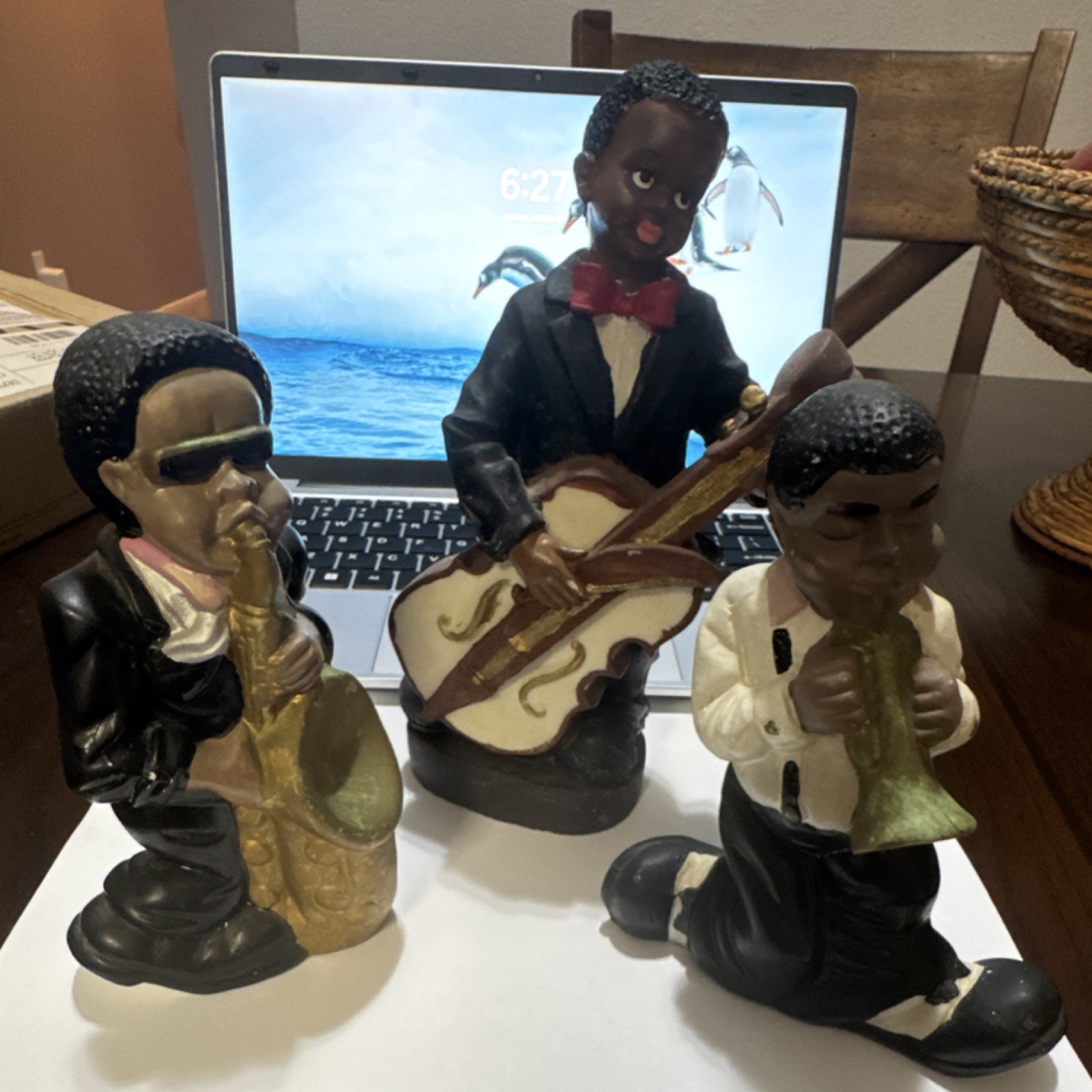Resin Hand Painted Musician Figurine Set of 3 – Multicolor, Medium, Adults