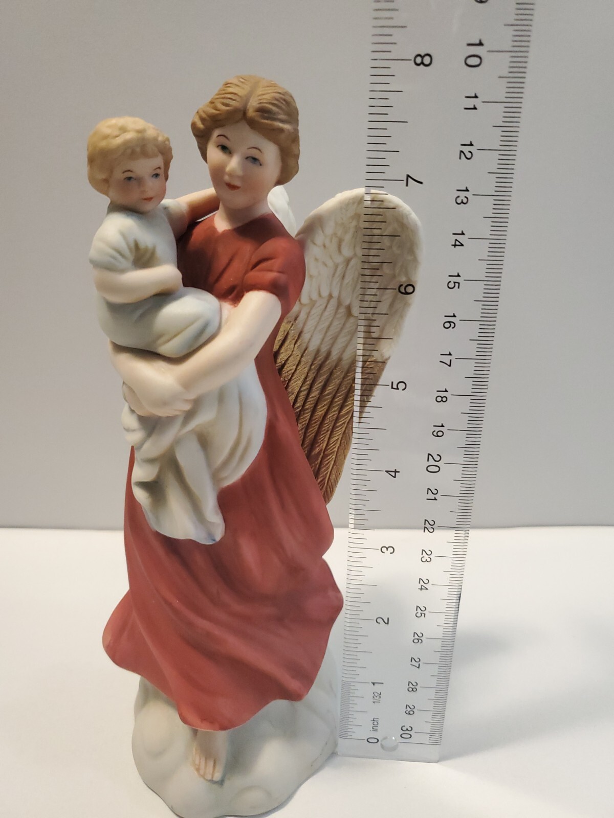 Vintage Homco Guarding Angel With Baby Figurine Porcelain Home Interiors #1414